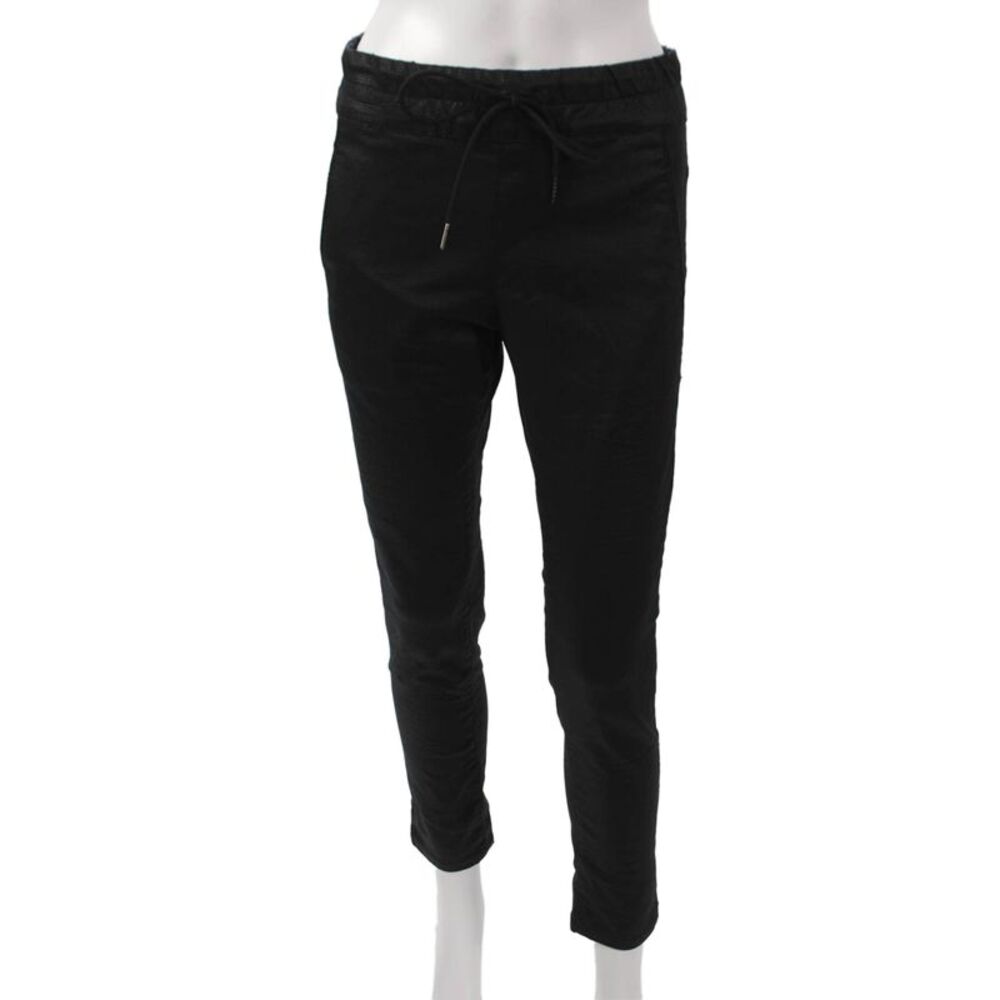 Flog Womens Black Cotton Drawstring Joggers Size 24